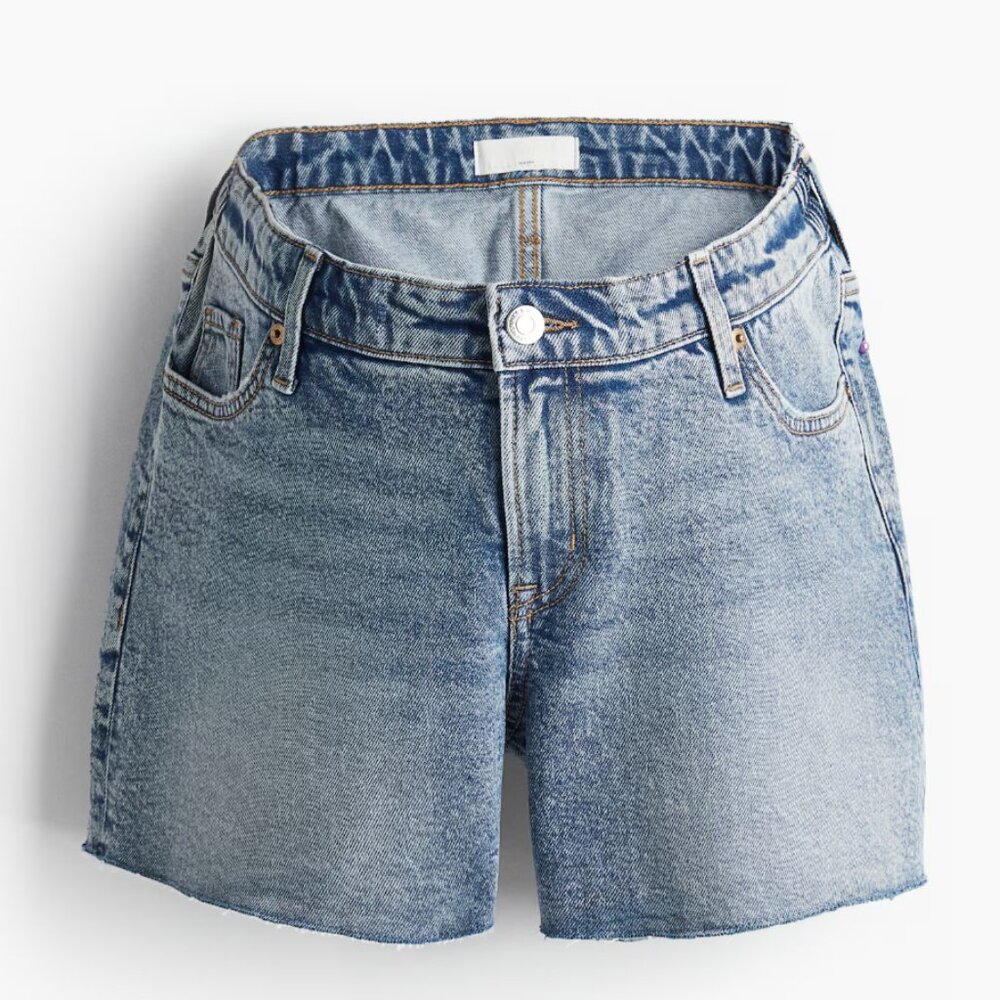 H&M Mama before & after denim shorts